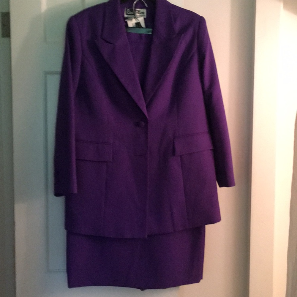 Two piece suit jacket skirt